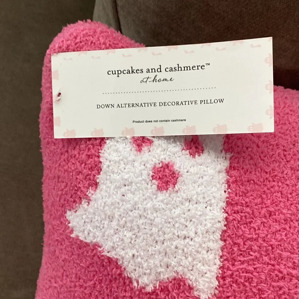NWT- Cupcakes and Cashmere- viral ghost pillow- pink and white